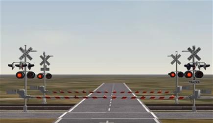 Railroad crossing quad gate